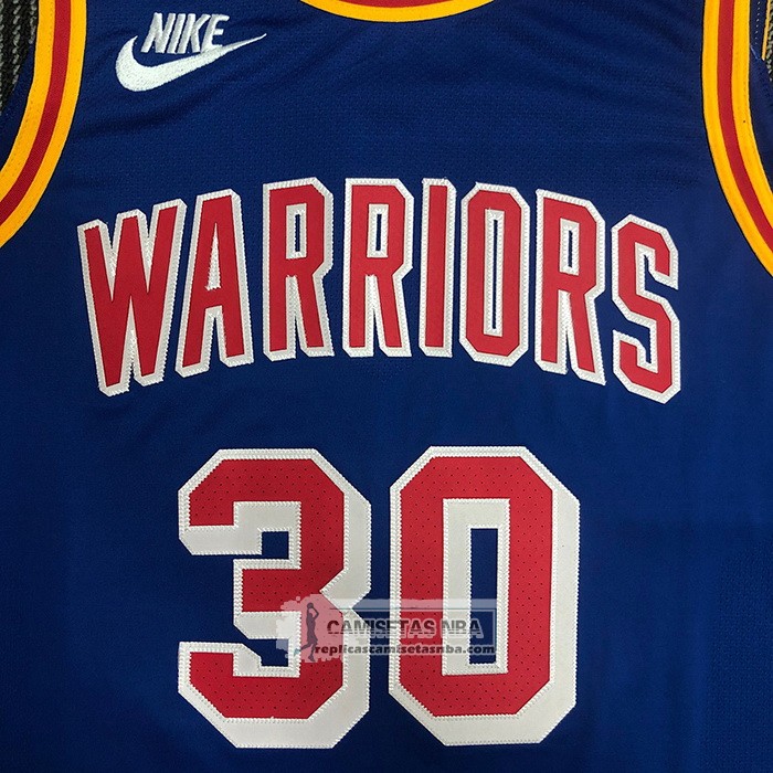 Camiseta Golden State Warriors Stephen Curry NO 30 Classic 2021-22 Autentico Azul